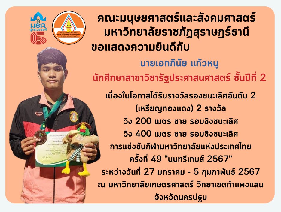 คณะมนุษยศาสตร์และสังคมศาสตร์ มหาวิทยาลัยราชภัฏสุราษฎร์ธานี